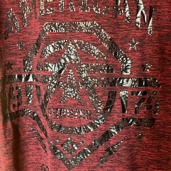 Crimson Red American Fighter T Shirt - Picture 5 of 11